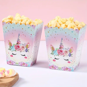 Boîte à popcorn en carton alimentaire recyclable, design rectangulaire pliable, pour mariage, anniversaire, événements, option de logo personnalisé, fête - Product Image 5