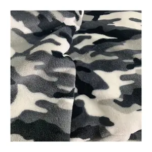 camouflage print coral fleece fabric flannel fleece fabric for pajama