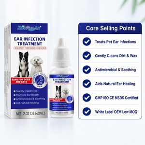 ZouRunAn Nuevo Producto Gotas para el Tratamiento de Infecciones de Oídos <span class=keywords><strong>en</strong></span> Mascotas, Limpiador de Oídos para Perros y <span class=keywords><strong>Gatos</strong></span>, Lavado Antimicrobiano, Alivia la Picazón, 60 ml, Venta al por Mayor OEM - Product Image 2