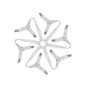 Porte-drap de lit réglable à 12 clips avec sangle antidérapante Attache de matelas en métal durable et pinces de couverture de couvertures - Product Image 1
