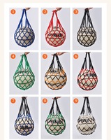 D5699 Sacs de transport en nylon multicolores pour ballons de sport, paniers de rangement en filet simple pour football et basketball, vente en gros