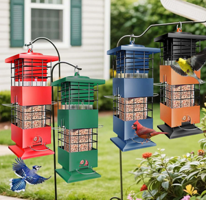 Mangeoire à oiseaux de style tendance en gros, anti-écureuil, suspendue en extérieur, 3 lb, en métal lourd, pour oiseaux sauvages, printemps, été, automne, hiver - Product Image 5