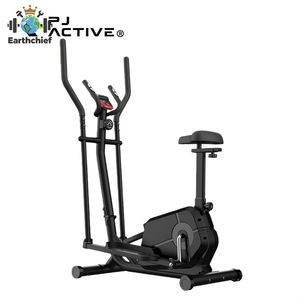 Vélo elliptique magnétique silencieux avec volant d'inertie, siège réglable, écran LCD, 8 niveaux de résistance, structure en acier - Product Image 1