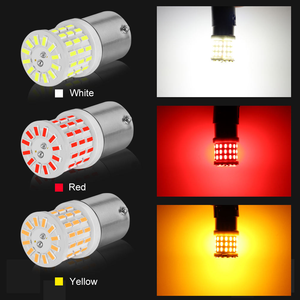 Ampoule LED 1157 1156 3014 57 SMD BA15S P21W S25 BAY15D P21/5W 12-24V rouge ambre en céramique pour voiture, ampoules de frein, feux arrière, clignotants - Product Image 4