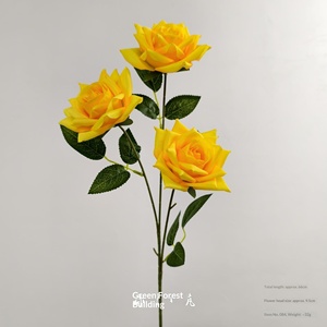 ฉากหลังงานแต่งงาน ดอกไม้ประดิษฐ์ <span class=keywords><strong>สี</strong></span>ส้ม-<span class=keywords><strong>สี</strong></span>เหลืองส้มโอ แบบพิมพ์ 3 มิติ หลายชนิดของดอกไม้ สำหรับตกแต่งเวที - Product Image 4