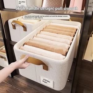Casa pantaloni <span class=keywords><strong>di</strong></span> Jeans pieghevoli multifunzionali e pieghevoli contenitori in cotone grandi cestini in tessuto per l'organizzazione <span class=keywords><strong>di</strong></span> scaffali - Product Image 5