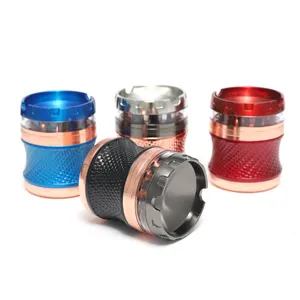 2023 Wholesale Herb Tobacco Zinc Alloy Grinder With Chrome Painting With Storage Jar Metal Herb Grinder