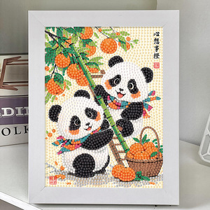 Kits de peinture diamant <span class=keywords><strong>panda</strong></span> mignon cadre en plastique personnalisé décoration de la maison et art pour enfants avec peinture d'art diamant d'un <span class=keywords><strong>panda</strong></span> - Product Image 2