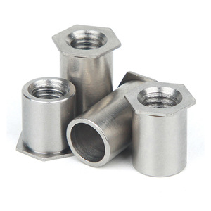 304 Stainless Steel Press Fit Nuts M2 M2.5 M3 M4 M5 M6 Hexagonal Threaded Studs For Through Hole Applications - Product Image 1