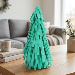 Mini <span class=keywords><strong>sapin</strong></span> <span class=keywords><strong>de</strong></span> Noël Aqua Menthe <span class=keywords><strong>en</strong></span> feutre à franges, scintillant, thème Glacé et Côtier, décoration pastel - Product Image 1