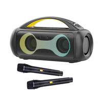 Altavoz Karaoke Portátil para Fiestas al Aire Libre con Micrófono, Subwoofer y Luces LED