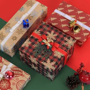 Classical Design 50*76cm Kraft Brown Christmas Gift Wrapping <b>Paper</b> with Xmas Element <b>Pattern</b> Printed - Product Image 5