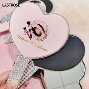 Espejos de Mano Cuadrados de Plástico de una Sola Cara con Diamantes Brillantes para Maquillaje Cosmético, Marca Privada, para Mujeres - Product Image 3