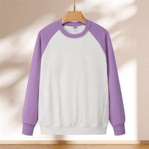 Sweat-shirt à col rond raglan en coton French Terry 400g de qualité supérieure, unisexe, pour adultes, étudiants, travail, école, uniforme - Product Image 4