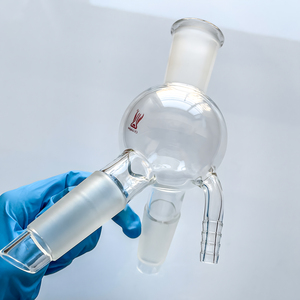 CS Labglass 高精度硼硅<span class=keywords><strong>3.3</strong></span>玻璃三路牛乳蒸馏接收器，带软管连接，OEM - Product Image 4