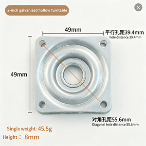 2 Inch Mini Silvery Square Contemporary Metal Lazy Susan <b>Turntable</b> Low Noise 360 Degree Rotating Bearing Plate Display <b>Stand</b> - Product Image 2