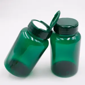 High Quality 150ml PET Plastic Green Pill Bottle Empty Capsule Screw Cap Seal Nutritional Vitamin Pharmaceutical Medicine Use