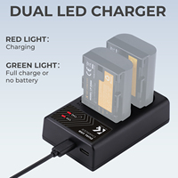 Pengisi Daya Baterai Kamera K&F Concept Dual Slot Quick Charger LP-E6/LP-E6N/LP-E6NH untuk Canon EOS R5, EOS R6, EOS R, EOS 5D Mark IV
