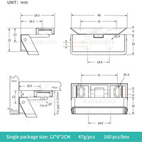 BSS319-2 Loquet de porte extérieur carré en alliage de zinc / Serrure de tiroir / Accessoires pour VR