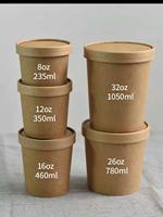 Gobelet à soupe en papier kraft biodégradable et recyclable de haute qualité, à paroi simple, écologique, conteneur alimentaire jetable pour épicerie, plusieurs tailles