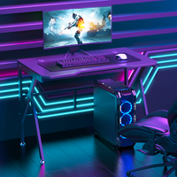 Mesa de juegos K Shape Racing Gaming Desk para Gamer Office Gaming Desk con LED