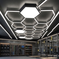 Plafonnier LED modulaire hexagonal pour salle de sport, studio de fitness