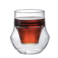 Tasse à café à double vitrage à une bouche Conception en verre fabriqué à la main