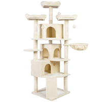 Tour d'activités pour chat Aimigou écologique avec 3 grottes, 3 perchoirs douillets, poteaux à gratter en papier, bois et sisal, stable pour chatons et chats de grande taille