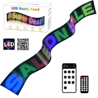 Autocollant d'affichage LED flexible RGX 16*144 avec contrôle USB/application pour vitres arrière de véhicules extérieurs - Résolution 16x192, indice de protection IP65