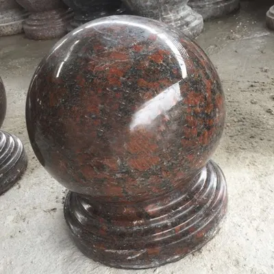 Granite barricade ball Tan brown stone decorative ball size pattern customize fountain spherical ornaments car parking ball