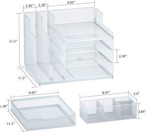 <b>Metal</b> Mesh 4-Tier Paper Letter Tray Desk Storage and Accessories Office Desktop Organizer <b>File</b> Trays - Product Image 6
