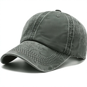 Casquette de baseball en denim délavé unisexe, réglable, couleur unie, décontractée, vintage, sportive, quatre saisons, 100% coton, taille adulte - Product Image 1