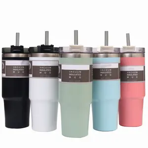 2024 Top vente Double paroi en acier inoxydable bouteille d'eau Camping gobelets tasses avec couvercle torsadé