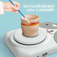 Kit de machine à poterie électrique en plastique pour enfants, jouet éducatif STEM pour la création de poteries mignonnes en argile, idéal comme cadeau d'anniversaire
