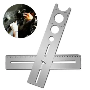 Wholesale Multi-Functional Stainless Steel Ceramic Tile Hole Locator Ruler Adjustable Punching Hand <b>Tool</b> for <b>House</b> Decorated - Product Image 1
