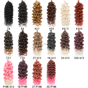 Afro rizado profundo giro onda sintética crochet trenzado pelo ganchillo trenzas Gogo cURL pasión giro pelo onda de agua - Product Image 4