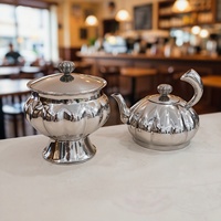 Service à thé et café de style européen en acier inoxydable 304, design créatif, luxe discret, vintage, avec pot de présentation de desserts et pot à bonbons