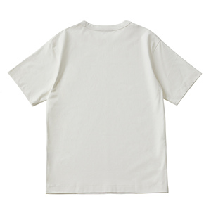 Camiseta de Algodón Blanca para Hombre, Cuello Redondo, Manga Corta, 220g, Corte Regular, Estilo Casual, Tejido Jersey, Color Sólido - Product Image 3