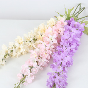 Fleurs artificielles en soie Delphinium Hyacinth, faites à la main, pour mariage et décoration intérieure, rouge, bleu clair, blanc, violet, rose, bleu foncé, champagne - Product Image 2