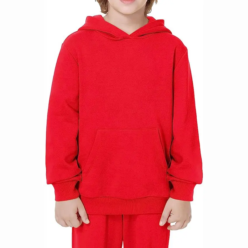 थोक कस्टम बच्चों को 'नरम ब्रश ऊन आकस्मिक बुनियादी स्वेटर Hooded Sweatshirt हूडि लड़कों या लड़कियों के लिए 4-12