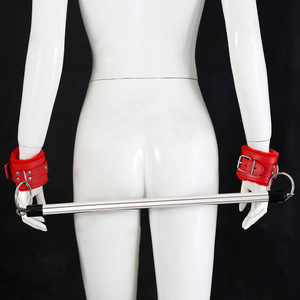 Groothandel Volwassenen Bdsm Speelgoed Stalen Pijp Anklecuffs <span class=keywords><strong>Bondage</strong></span> Gear Lederen Pluche Terughoudendheid Voor Mannelijke Bdsm Slaven Seksspeeltjes Voor Benen - Product Image 3