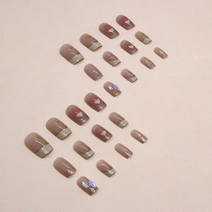 Uñas postizas de acrílico ABS bonitas hechas a mano, bonitas uñas a presión con caja de embalaje para aplicación en los dedos, estilo de diseño único - Product Image 2