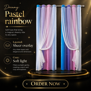 Tende a strisce sfumate <span class=keywords><strong>arcobaleno</strong></span> per bambini, stile mediterraneo, oscuranti a doppio strato, per il commercio estero transfrontaliero, colore Morandi - Product Image 1