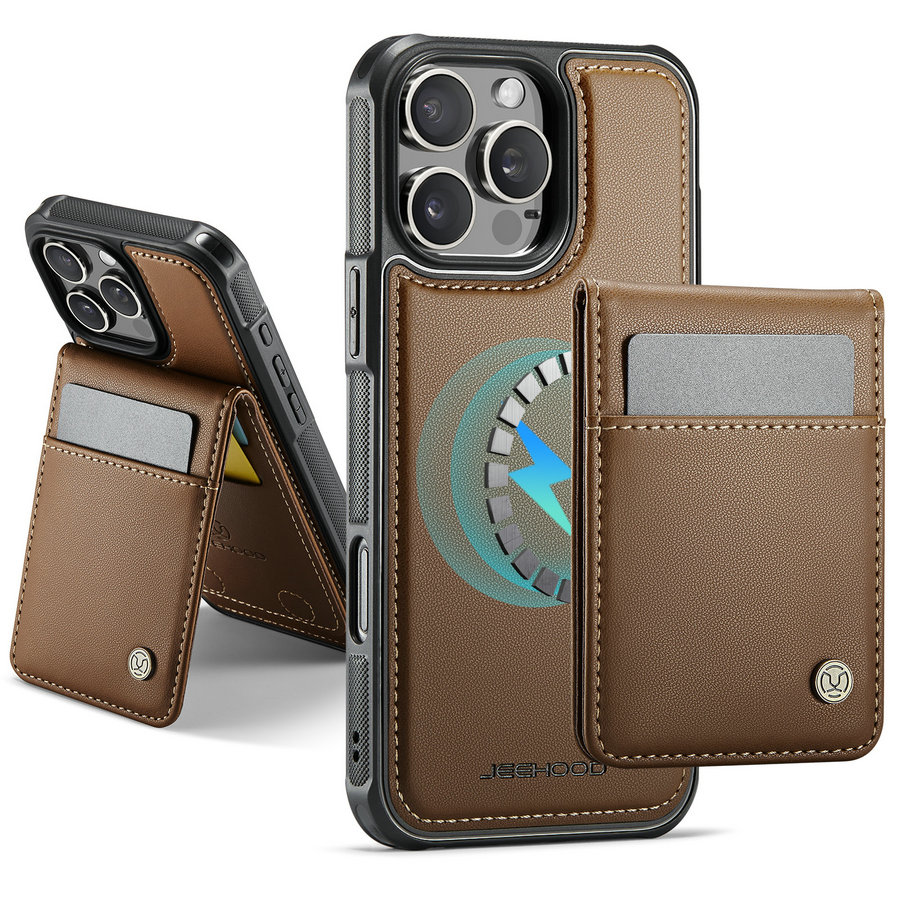 For IPhone 16 Pro/16 Pro Max用ケース、2-in-1レザーメタルフレームレスケース、取り外し可能な磁気カー iPhone 16 カスタマイズされたギフト MagSafe レザー フリップ保護ケース落下防止電話ケース磁気吸引 - ショップ macarooon  スマホケース・カバー - Pinkoi