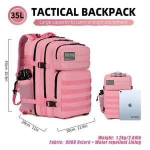 Venta caliente táctica varios colores 900D <span class=keywords><strong>25</strong></span> 35 <span class=keywords><strong>litros</strong></span> impermeable Molle gimnasio bolsa <span class=keywords><strong>Mochila</strong></span> deportes Rosa <span class=keywords><strong>mochila</strong></span> táctica - Product Image 2