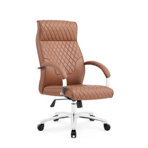 Chaise <span class=keywords><strong>de</strong></span> bureau en cuir <span class=keywords><strong>de</strong></span> personnel brun <span class=keywords><strong>de</strong></span> meubles commerciaux avec des roulettes tournantes sillas <span class=keywords><strong>de</strong></span> oficina - Product Image 1