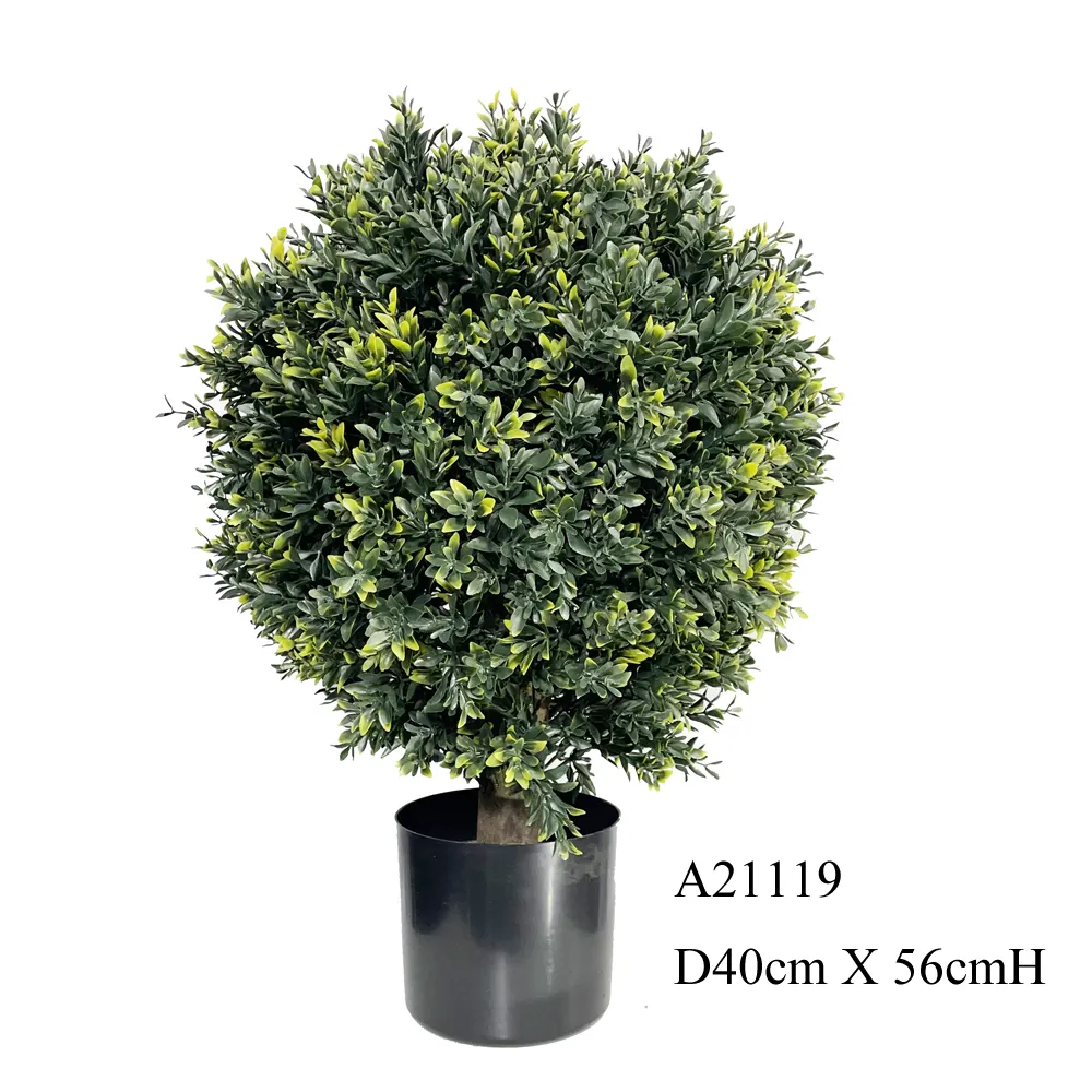 Plante Artificielle Simulation Arbres 24 pouces Buis Topiaire Verte Plastique Bonsaï Faux Fleurs Décoration Intérieure Extérieure