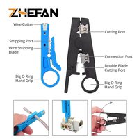 ZHEFAN Alat Crimping Jaringan Profesional Multi Crimper, Memotong dan Mengupas RJ45 Rj12 RJ11, Termasuk Set Peralatan Penguji Kabel Jaringan