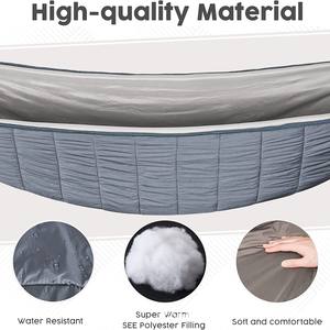 Saco de dormir tipo hamaca Woqi doble, capacidad de carga de 300 kg, nailon gris, ligero, transpirable, equipo de camping para exteriores para adultos - Product Image 5