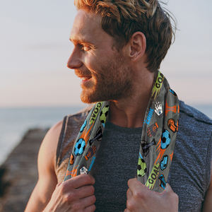 Absorb Sweat Quick Dry Fitness Soccer Football Print Sport Gym Microfiber Custom logo <b>Cooling</b> <b>Towel</b> for <b>Neck</b> - Product Image 5